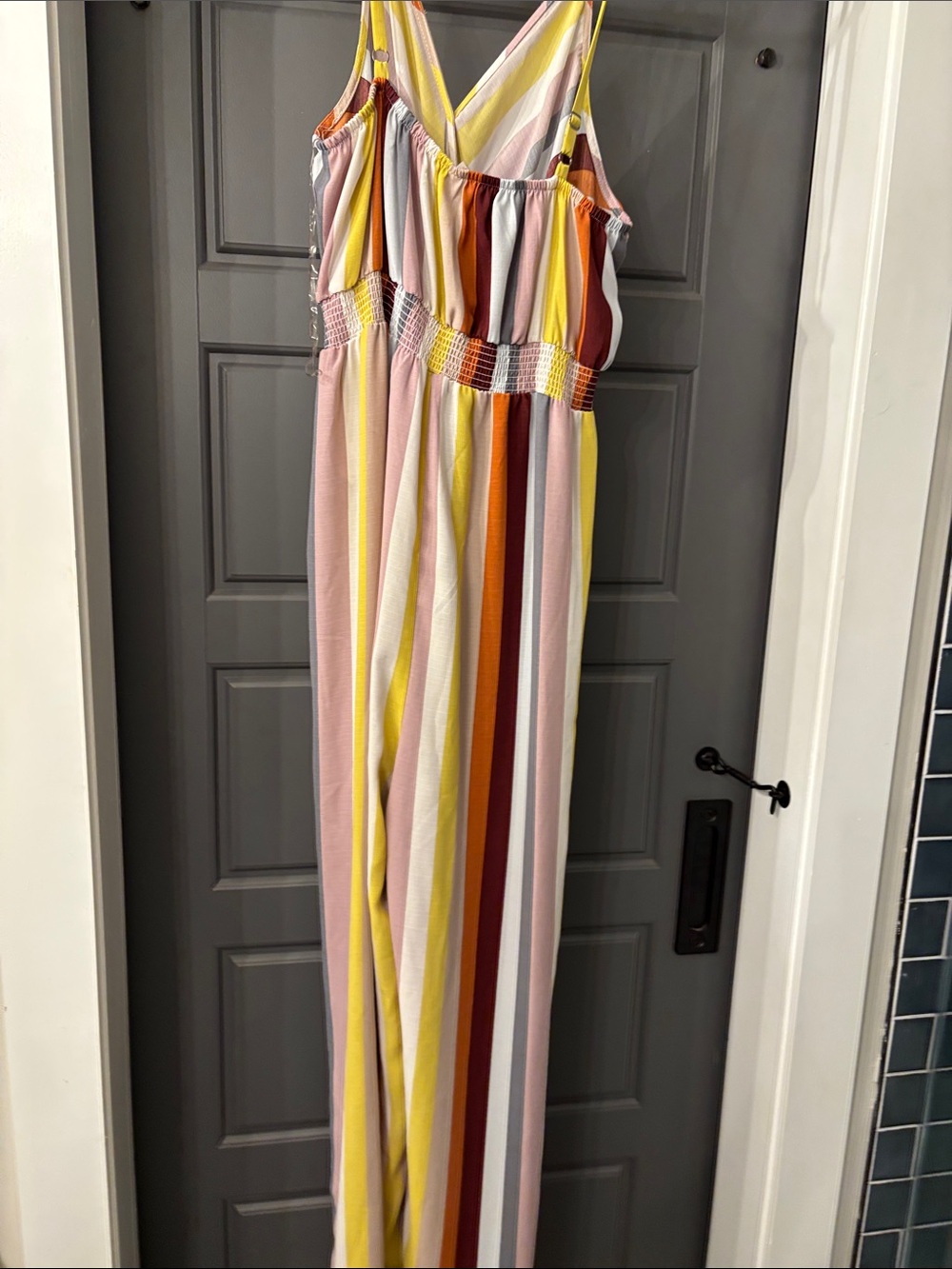 Xhilaration Striped Multi-Color Sleeveless Jumpsuit - Picture 5 of 6